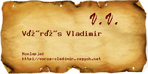 Vörös Vladimir névjegykártya
